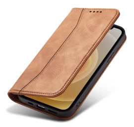 Magnetinis fancy Dėklas iphone 12 Pro Max Kortelių Laikiklis Rudos Spalvos