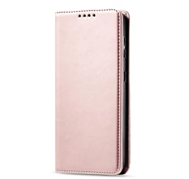 Magnetinis Kortelių Dėklas samsung Galaxy S22+ (s22 Plus) Piniginės Dėklas Kortelių Laikiklis Stovas Rožinis