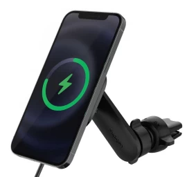 Magnetinis Laikiklis Su magsafe įkrovikliu 7,5 W, Skirtas Priekinio Stiklo Grotelėms, Juodas