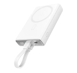 Magnetinis Maitinimo Blokas 10000mah 20w Su Lopšiu + lightning - Usb-c Laidas, Baltas