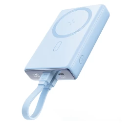 Magnetinis Maitinimo Blokas 10000mah 20w Su Lopšiu + lightning - Usb-c Laidas, Mėlynos Spalvos