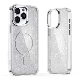 magsafe Glitter Dėklas iphone 17 Pro Max - Permatomas