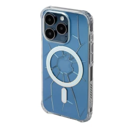 Magsafe Kingxbar Pqy Crack Series Silikoninis Dėklas Iphone 15 Pro - Skaidrus
