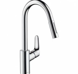 Maišytuvas plautuvei Hansgrohe Focus M41 su ištraukiama galvute, chromas, 31815000