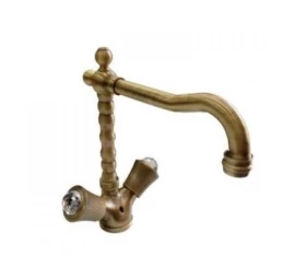 Maišytuvas praustuvui VENERE SKY, sendinta bronza/swarovski rankelnėlė, su dugno vožtuvu,13ZZ0625