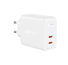 Maitinimo įkroviklis 2x Usb-c 40w Pps Pd Qc 3.0 Afc Fcp Baltas