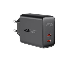 Maitinimo įkroviklis 2x Usb-c 40w Pps Pd Qc 3.0 Afc Fcp Juodas