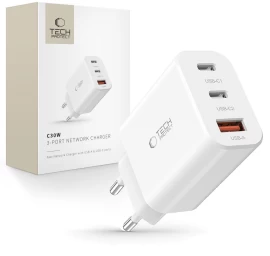 Maitinimo įkroviklis 2x Usb-c Pd / Usb-a Qc 30w - Baltas