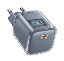 Maitinimo įkroviklis Su Ekranu Pd 30w Gan3 Usb-c Pilkos Spalvos