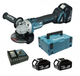 MAKITA kampinis šlifuoklis 18V 125mm 2 x 5.0Ah LI-ION, bešepetėlinis, DGA504RTJ
