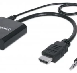 Manhattan Hdmi (m) + 3,5 Mm Lizdas - Vga (f) Vga - Hdmi + 3,5 Mm Garso Keitiklis 151450
