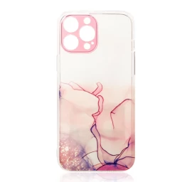 Marmurinis Dėklas iphone 12 Pro Gelinis Marmurinis Rožinis Dangtelis
