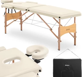 Masažo Stalas Medinis Nešiojamas Sulankstomas Gultas Toulouse Beige Iki 227 Kg Smėlio Spalvos