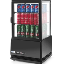 Matinio Stiklo Vitrina 58l, 2 Lentynos, Juoda Arktic Hendi 233627