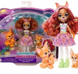 Mattel Enchantimals Hnt60 Rinkinys Fennec Fox Lėlė Ir Lapių šeima