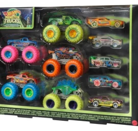 mattel Hcb57 hot Wheels Monster Trucks Tamsoje šviečiančių Sunkvežimių Rinkinys