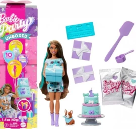 Mattel Jfg72 Barbie Party Unboxed Reveal - 10 Netikėtų Lėlių Rinkinys