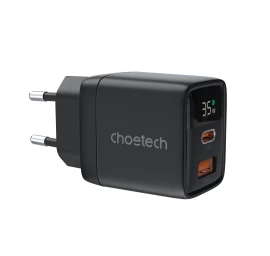 Mažas Gan Usb-a Usb-c Pd 35w Galios įkroviklis Su Ekranu, Juodas