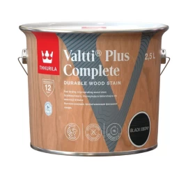 Medienos impregnantas TIKKURILA Valtti Plus Complete, 2,5l juoda sp.