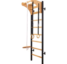 Medinės-metalinės Gimnastikos Kopėčios Su Mediniu Strypu Ir Priedais Benchk 211b A076