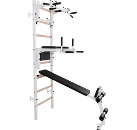 Medinės-metalinės Gimnastikos Kopėčios Su štanga, Suoliuku Ir Priedais Benchk 233w