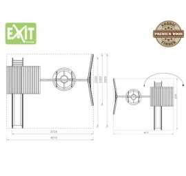 Medinis vaikų žaidimų namelis Exit Aksent Grey +