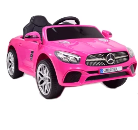 „mercedes Sl500“ Baterijomis Maitinamas Automobilis Vaikams Su Eva Ratais, Odinis Apmušalas, Rožinis