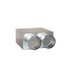 Metalinė dėžutė vėdinimo grotelėms 2x75, jungimas gale