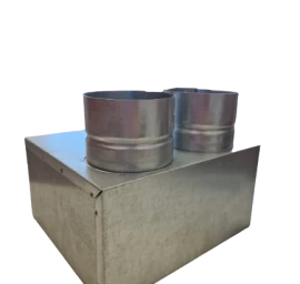 Metalinė dėžutė vėdinimo grotelėms 2x75, jungimas viršuje