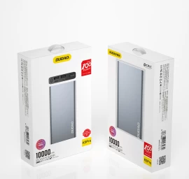 Metalinis 10000 Mah powerbank Su įkrovimo Lygio Indikatoriumi Sidabrinės Spalvos