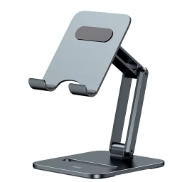 Metalinis Stovas Išmaniesiems Telefonams Desktop Biaxial Sulankstomas Iki 13 Pilkos Spalvos