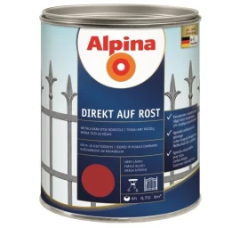 Metalo dažai ALPINA Direkt Auf Rost, 0,75l raudona sp.
