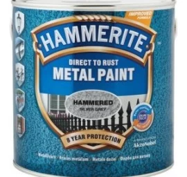 Metalo dažai HAMMERITE Hammered Smooth Finish, 250ml pilka sp.