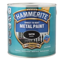 Metalo dažai HAMMERITE Satin Finish, 750ml juoda sp.