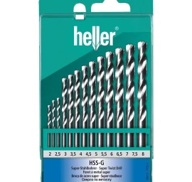 Metalo grąžtų rinkinys HELLER HSS Super Pro, 2-8mm 13vnt.