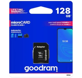Mikrokortelė 128 Gb Micro Sd Xc Uhs-i 10 Klasės + Sd Adapteris