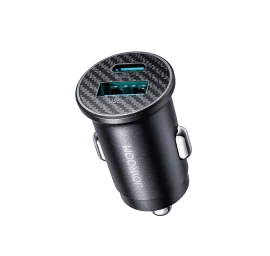 Mini 15w Usb-a Usb-c Automobilinis įkroviklis - Juodas