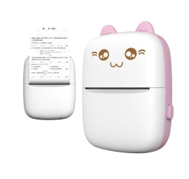 Mini Cat Terminis Etikečių Spausdintuvas Atsisiųsti bluetooth Telefoną Fun Print Rožinis