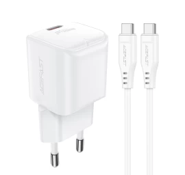 Mini įkroviklis Pd 20w Gan + Usb-c Kabelis, Baltas