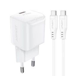 Mini įkroviklis Pd 30w Gan + Usb-c Kabelis, Baltas