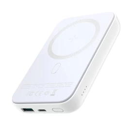 Mini power Bank 10000 Mah Magnetinis Su Qc Pd Usb-c įkrovikliu, Baltas