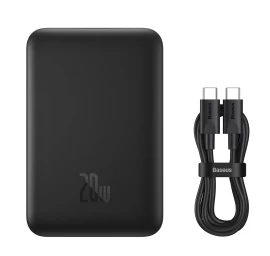 Mini Powerbank 10000mah Su Indukciniu įkrovimu Magsafe 15w Pd Qc 20w Juodas