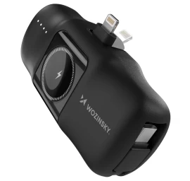 Mini Powerbank 5000mah 15w Iphone Lightning Ir Apple Watch įkroviklis - Juodas