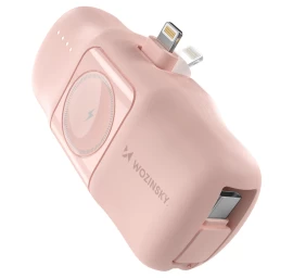 Mini Powerbank 5000mah 15w Iphone Lightning Ir Apple Watch įkroviklis - Rožinis