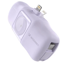 Mini Powerbank 5000mah 15w iphone Lightning Ir apple Watch įkroviklis - Violetinis