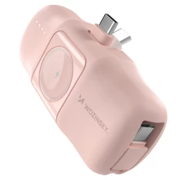 Mini Powerbank 5000mah 15w Usb-c Ir įkroviklis apple Watch Laikrodžiui - Rožinis