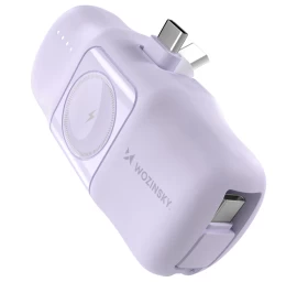 Mini Powerbank 5000mah 15w Usb-c Ir įkroviklis apple Watch Laikrodžiui - Violetinis