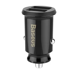 Mini Telefono įkroviklis 2x Usb Grūdų Automobilinis įkroviklis Juodas