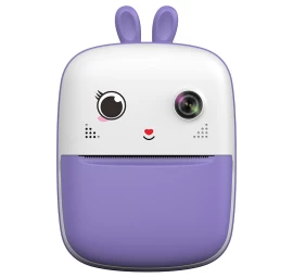Mini Terminis Spausdintuvas Vaikams Su Fotoaparatu Ir Kamera - Violetinis