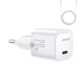 Mini Usb-c 20w Pd Tinklo įkroviklis Su Kabeliu, Skirtas iphone Lightning, Baltos Spalvos